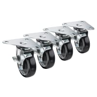 Focus FPCTR5 Heavy Duty Triangle Plate Caster Set  w/ 500 lb Capacity Per Wheel, 5" thumbnail 2