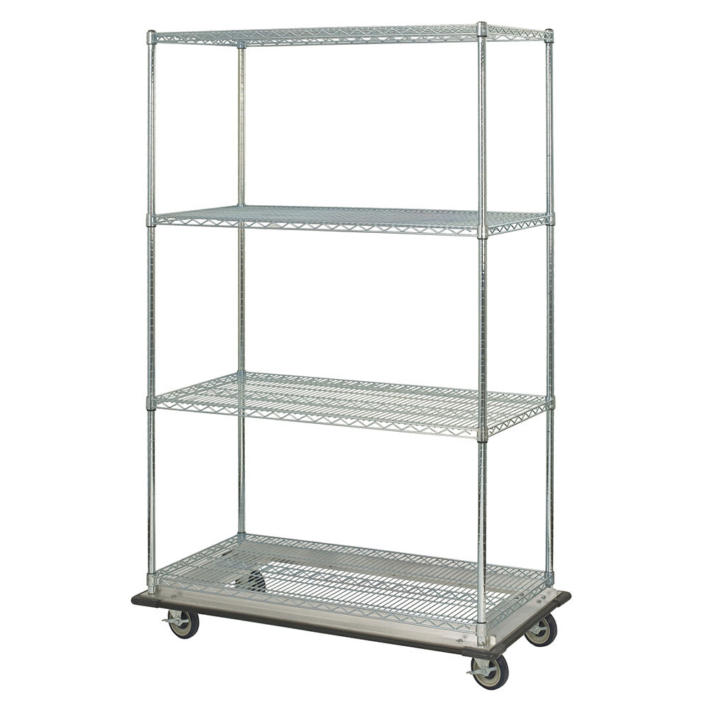 Focus FST246063CH 60" NSF 4-Tier Chromate Wire Shelf Kit - Mobile, 24"W, 68"H