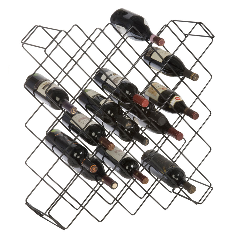 Focus FWBR45BK 26 1/2"H Display Commercial Wine Rack Modules w/ (45) Bottle Capacity, Black Epoxy