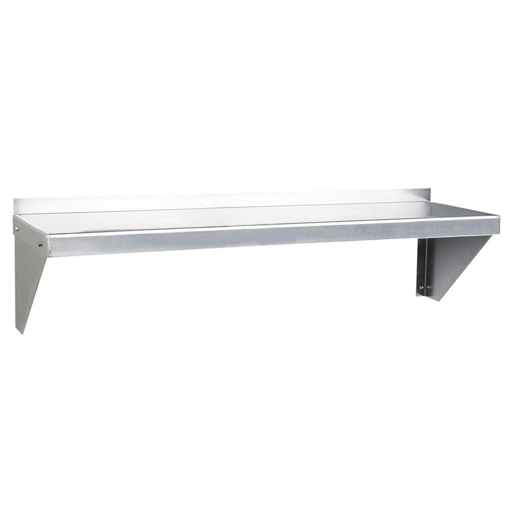 Focus FWSAL1248 Solid Wall Mounted Shelf, 48"W x 12"D, Aluminum