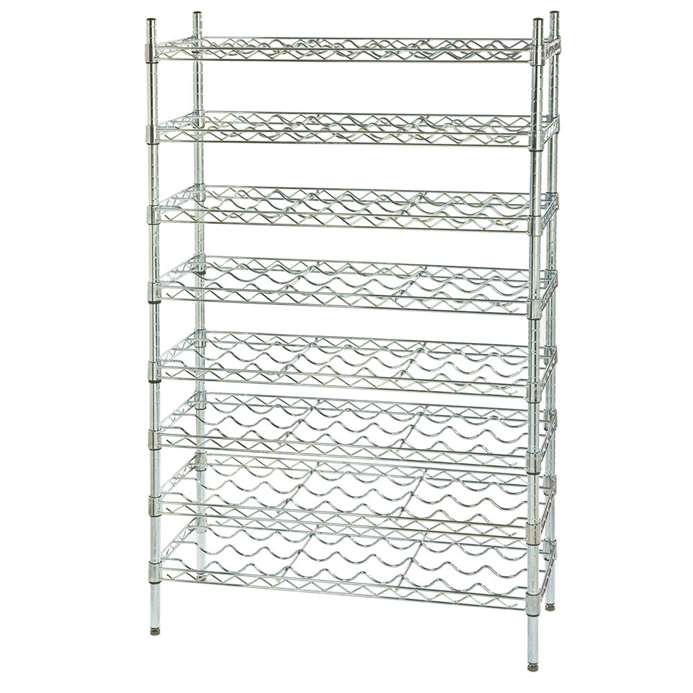 Focus FWSK3654CH 54"H Commercial Wine Rack w/ (72) Bottle Capacity, Chrome