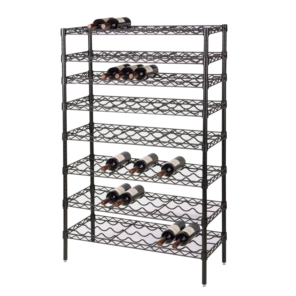 Focus FWSK4854BK Black Epoxy Wine Shelving Rack, Holds 96-Bottles