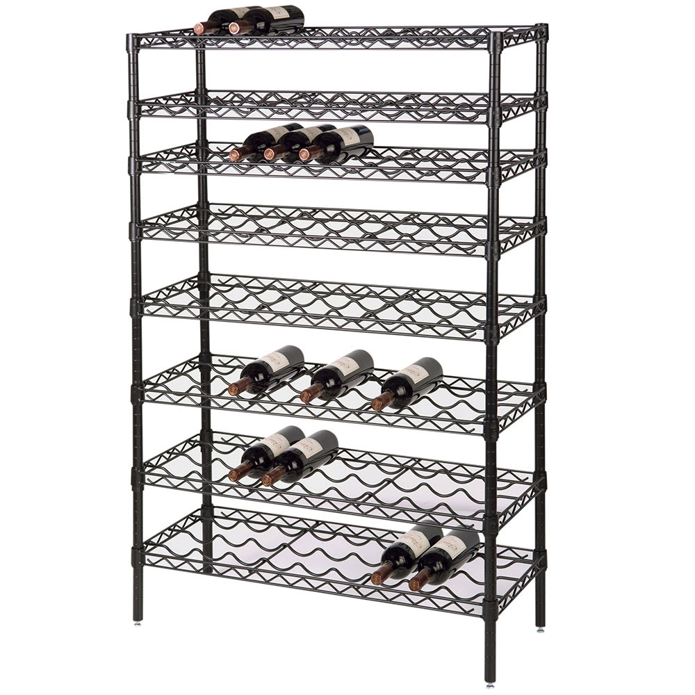 Focus FWSK4863BK 63"H Commercial Wine Rack w/ (120) Bottle Capacity, Black Epoxy