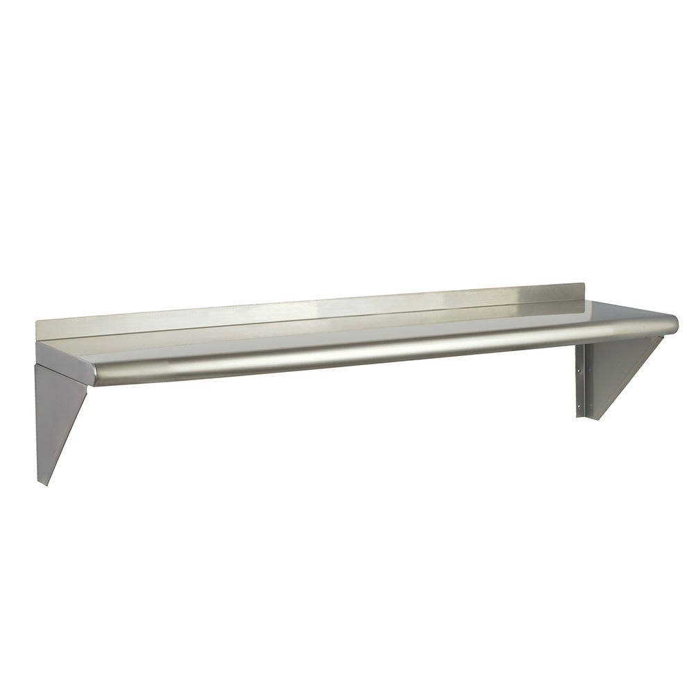 Focus FWSSS1224 Solid Wall Mounted Shelf, 24"W x 12"D, Stainless