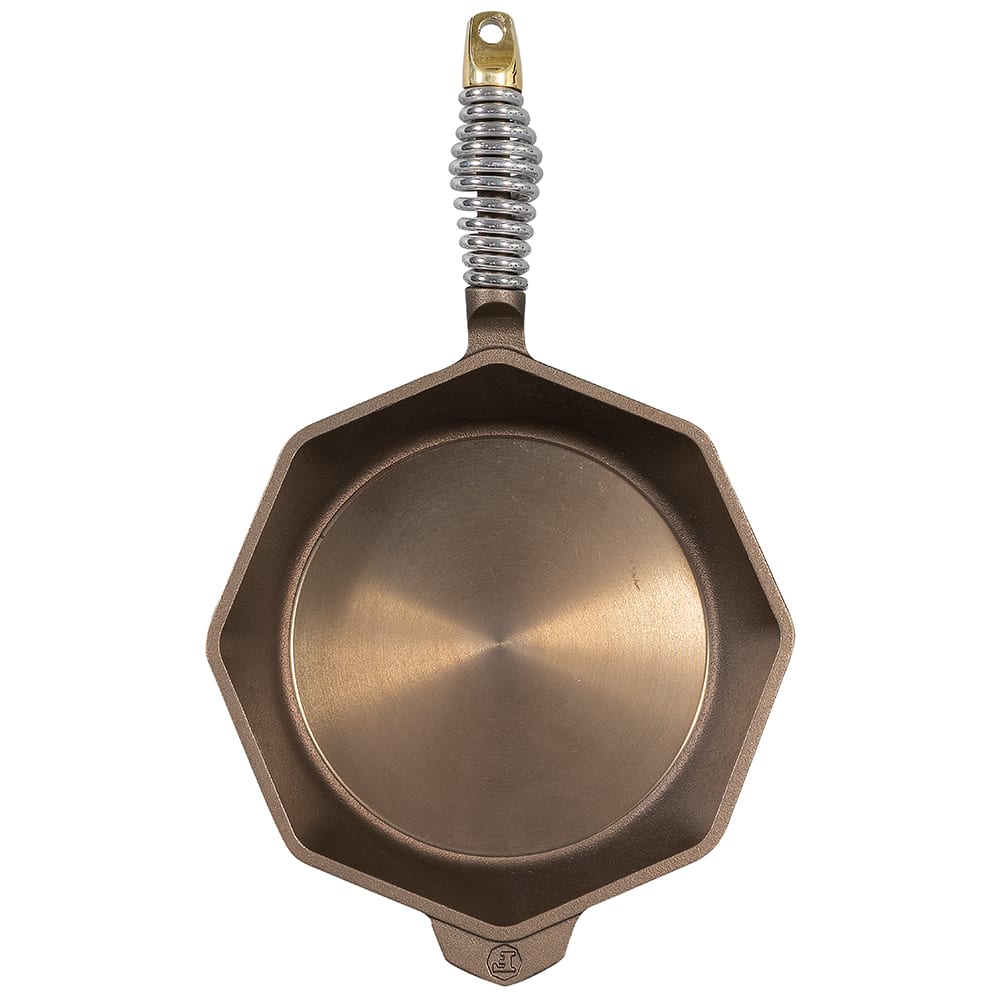 Finex 10" Octagonal Seasoned Cast Iron Skillet w/ Steel Spring Handle (S10-10001)
