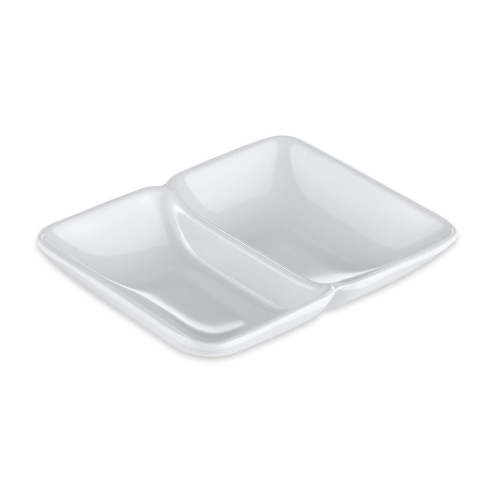 GET Rectangular Sauce Dish w/ (2) 1 oz Compartments, 4" x 3", Melamine (037-W)