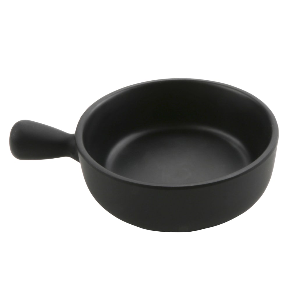 GET 2 oz Round Melamine Bowl w/ Handle, Black (30898-BK)