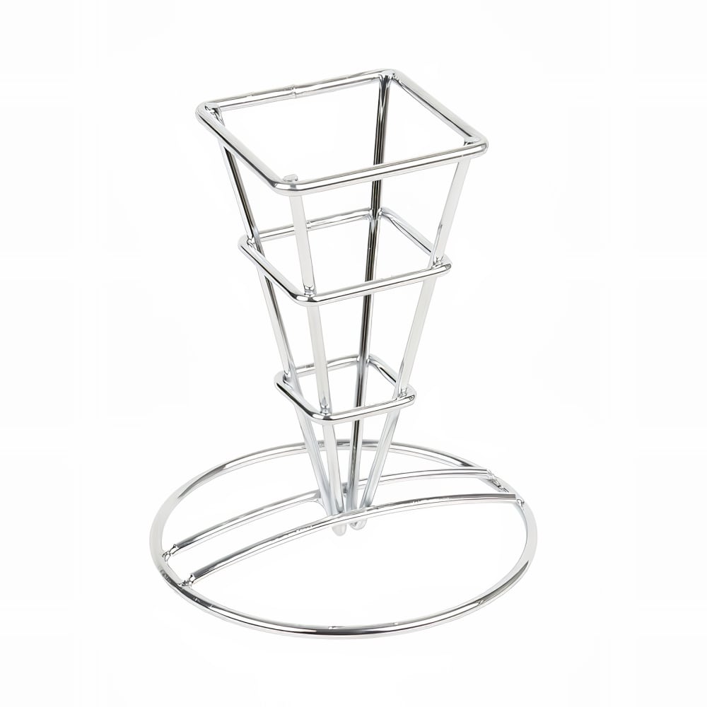 GET 2 1/2" Square Fry Cone Basket - 5 1/4"H, Chrome (4-21644)