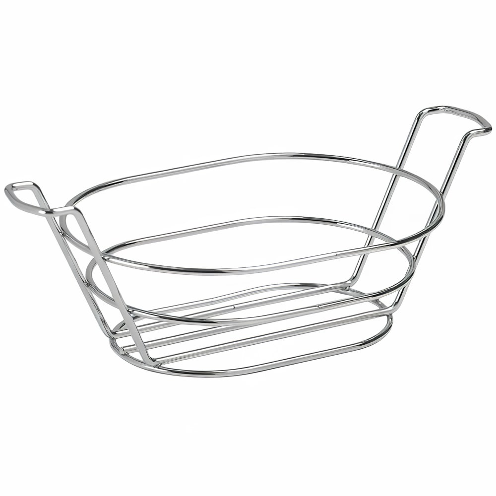 GET Oval Wire Bucket Basket, 8 1/2" x 6", Stainless Steel (4-22785)
