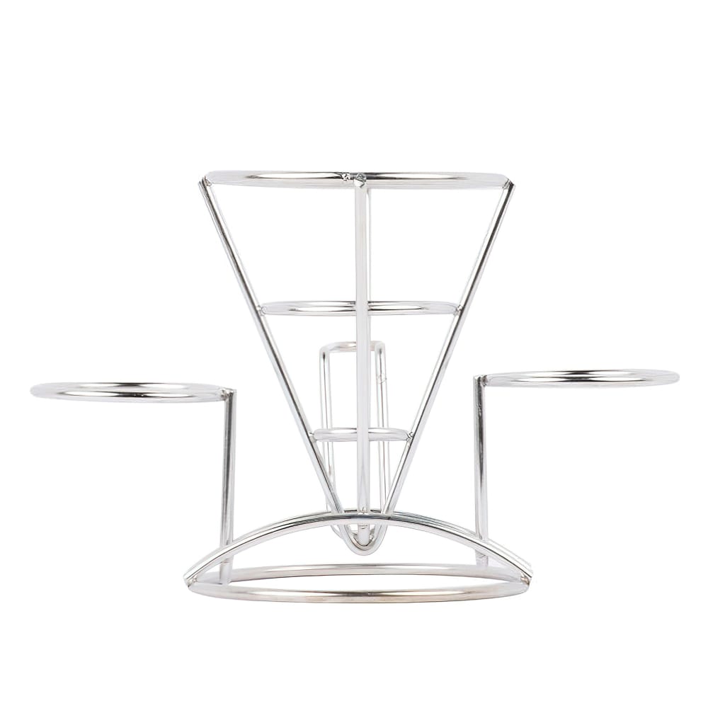 GET 4 1/4" Round Wire Fry Cone Basket w/ (2) Condiment Holders - 6"H, Stainless Steel (4-96282)