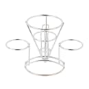 GET 4 1/4" Round Wire Fry Cone Basket w/ (2) Condiment Holders - 6"H, Stainless Steel (4-96282) thumbnail 7