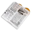 GET 7" Square Basket Liner Paper Bags - Village Post Newsprint, White (4-T3000) thumbnail 2