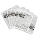 GET 7" Square Basket Liner Paper Bags - Village Post Newsprint, White (4-T3000) thumbnail 3