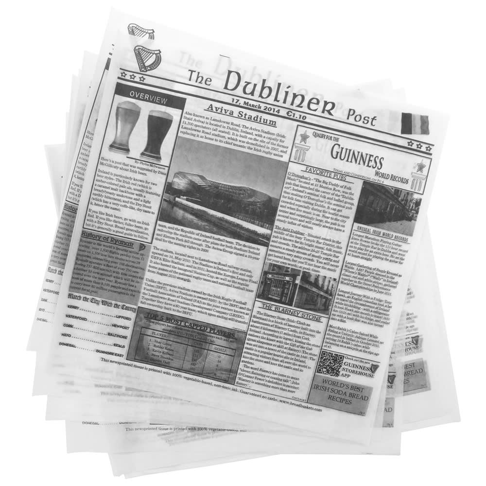 GET 12" Square Basket Liner Paper - Dublin Newsprint, White (4-TD1900)