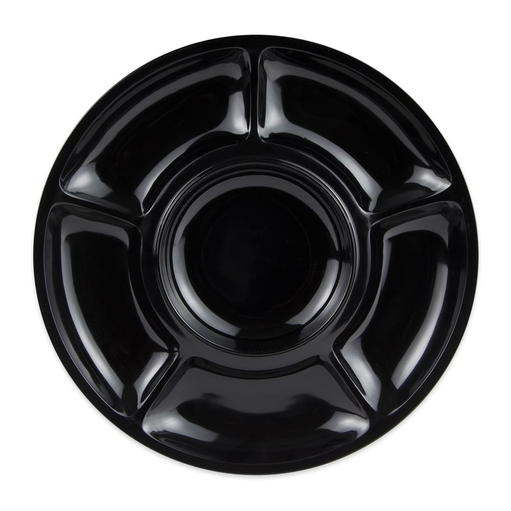 GET 14" Round Melamine Plate, Black (APS-6-BK)