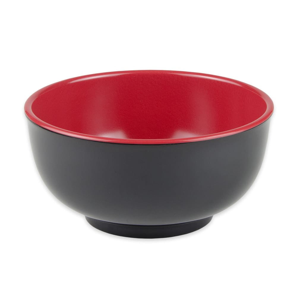 GET 1 1/5 qt Round Melamine Rice Bowl, Red/Black (B-125-F)