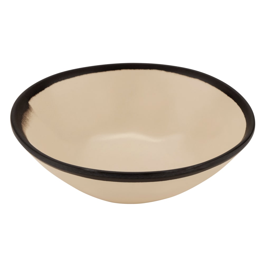 GET 16 oz Round Pottery Market™ Salad/Soup Bowl - Melamine, Manila w/ Black Trim (B-180-MA)