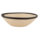 GET 16 oz Round Pottery Market™ Salad/Soup Bowl - Melamine, Manila w/ Black Trim (B-180-MA) thumbnail 2