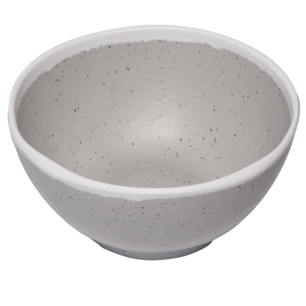GET 10 oz Round Melamine Soup/Salad/Pasta/Nappie Bowl, Dove Gray w/ White Trim (B-299-DVG)