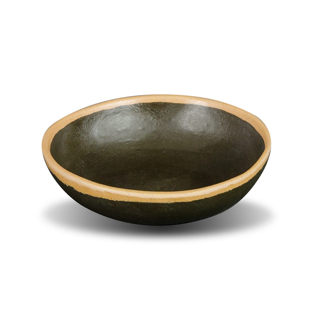 GET 14 oz Round Pottery Market™ Pasta/Soup Bowl - Melamine, Brown w/ Clay Trim (B-300-BR)