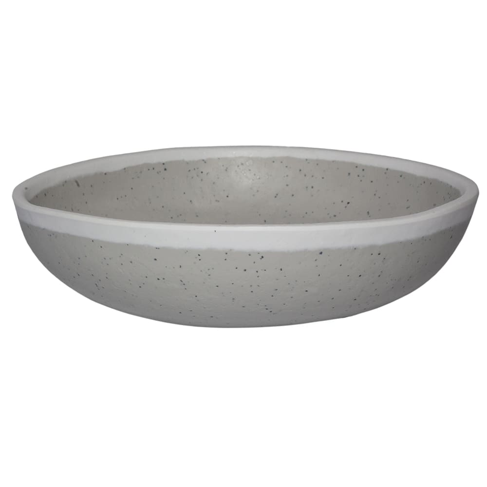 GET 14 oz Round Melamine Soup/Salad/Pasta Bowl, Dove Gray w/ White Trim (B-300-DVG)