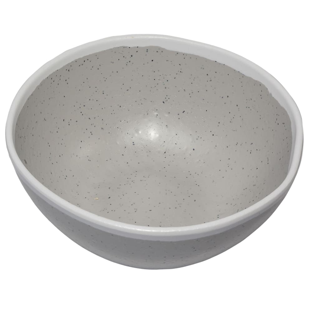 GET 20 oz Round Melamine Salad Bowl, Dove Gray w/ White Trim (B-302-DVG)