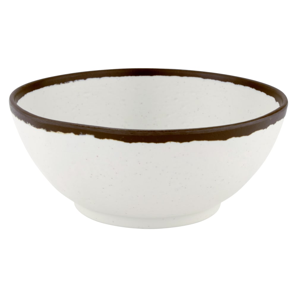 GET 1 qt Round Melamine Salad Bowl, Cream w/ Brown Trim (B-303-CRM)