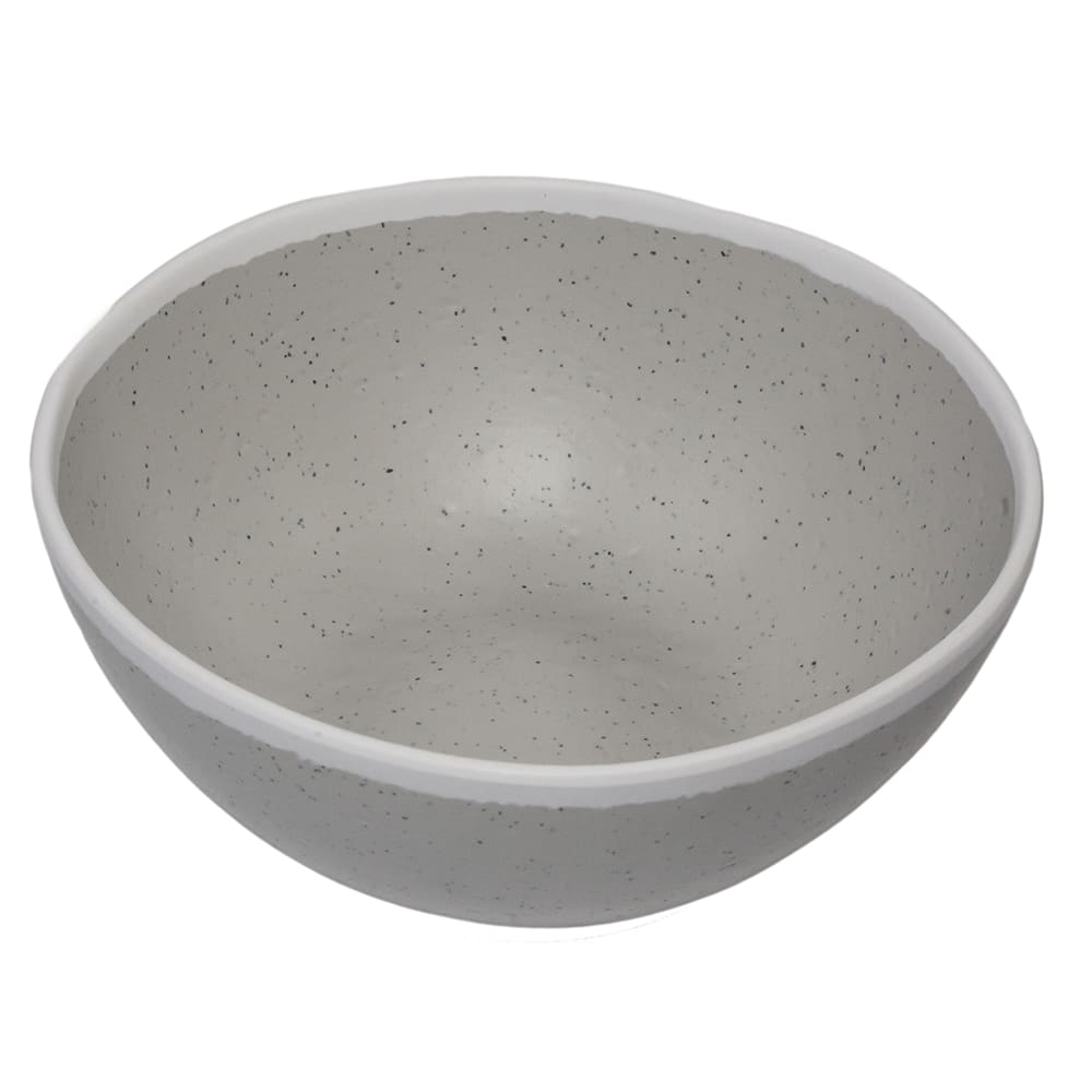 GET 1 qt Round Melamine Salad Bowl, Dove Gray w/ White Trim (B-303-DVG)