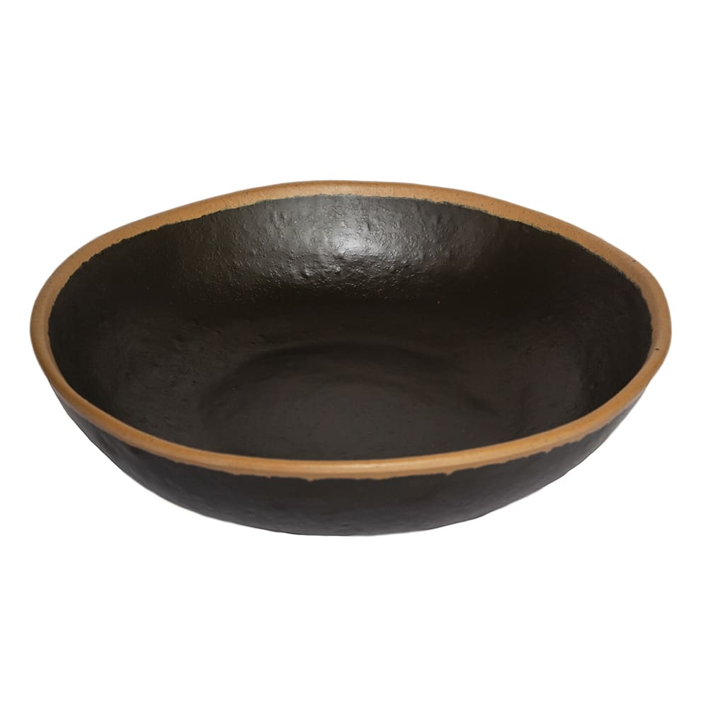 GET 1 1/2 qt Round Melamine Entrée/Salad/Pasta Bowl, Brown w/ Clay Trim (B-310-BR)