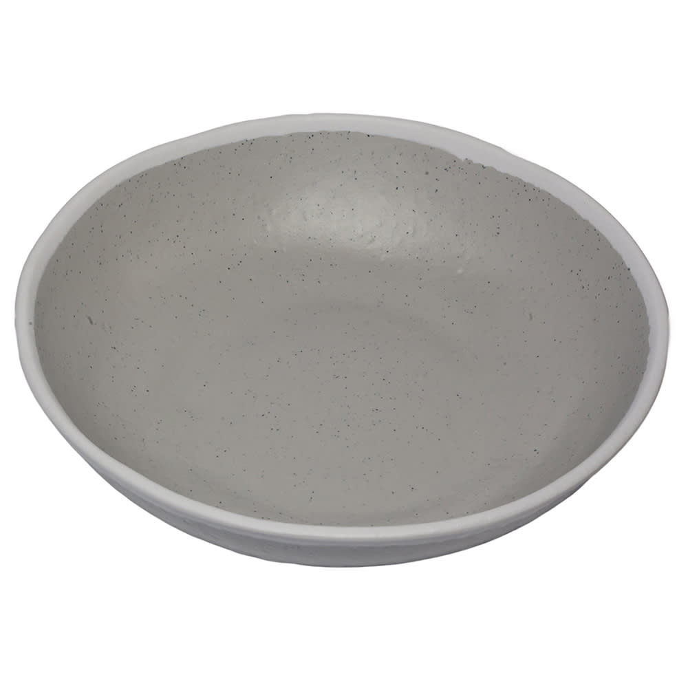 GET 1 1/2 qt Round Melamine Entrée/Salad/Pasta Bowl, Dove Gray w/ White Trim (B-310-DVG)