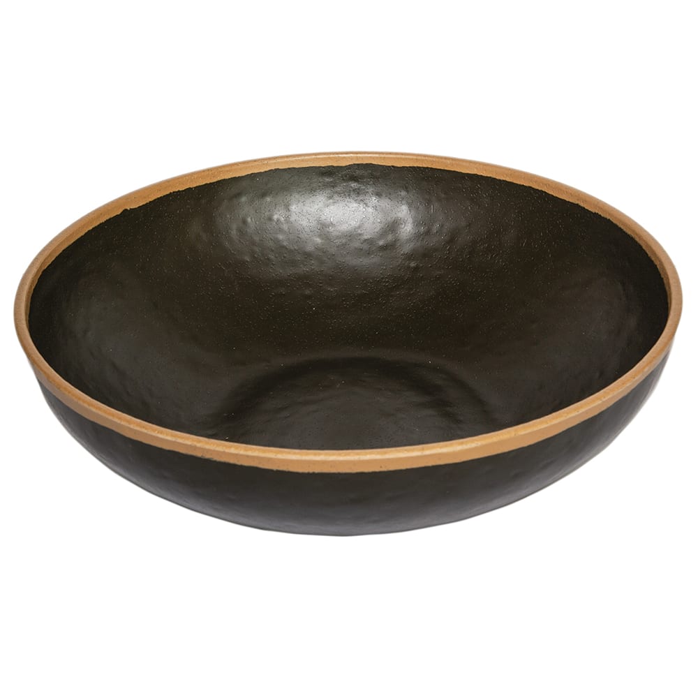 GET 4 qt Round Melamine Display Bowl, Brown w/ Clay Trim (B-320-BR)