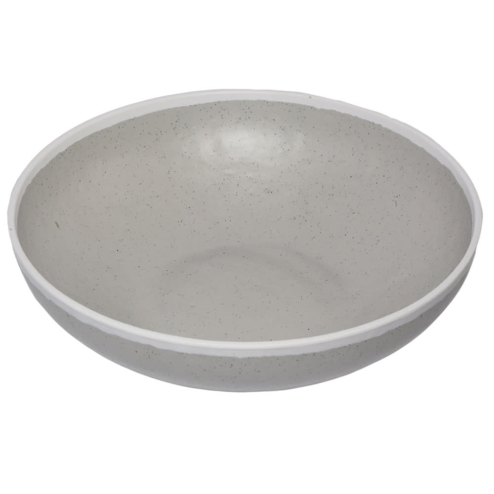GET 4 qt Round Melamine Display Bowl, Dove Gray w/ White Trim (B-320-DVG)