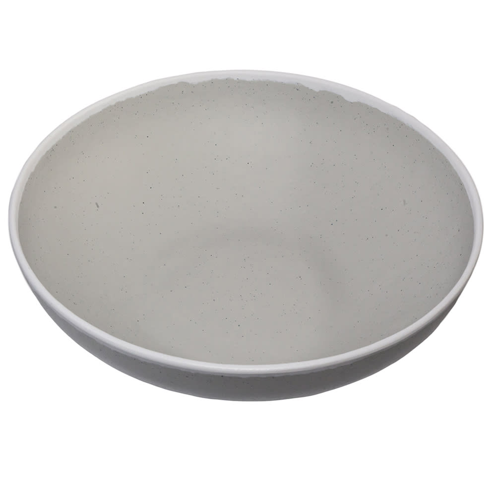 GET 10 qt Round Melamine Display Bowl, Dove Gray w/ White Trim (B-350-DVG)