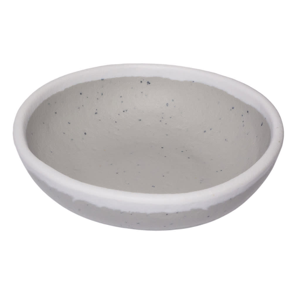GET 4 1/2 oz Melamine Ramekin/Monkey Dish/Side Bowl, Dove Gray w/ White Trim (B-55-DVG)