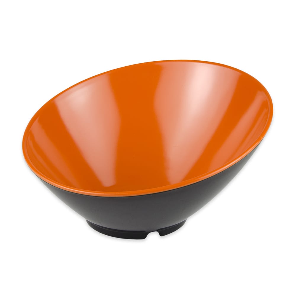 GET 24 oz Round Melamine Pasta Bowl, Orange/Black (B-792-OR/BK)
