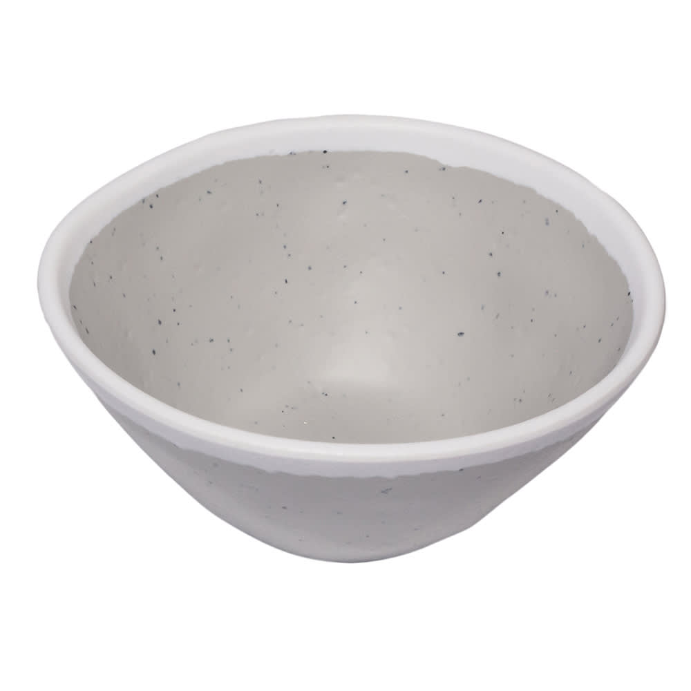 GET 8 oz Round Melamine Side Salad/Soup/Side Dish/Bouillon Bowl, Dove Gray w/ White Trim (B-81-DVG)