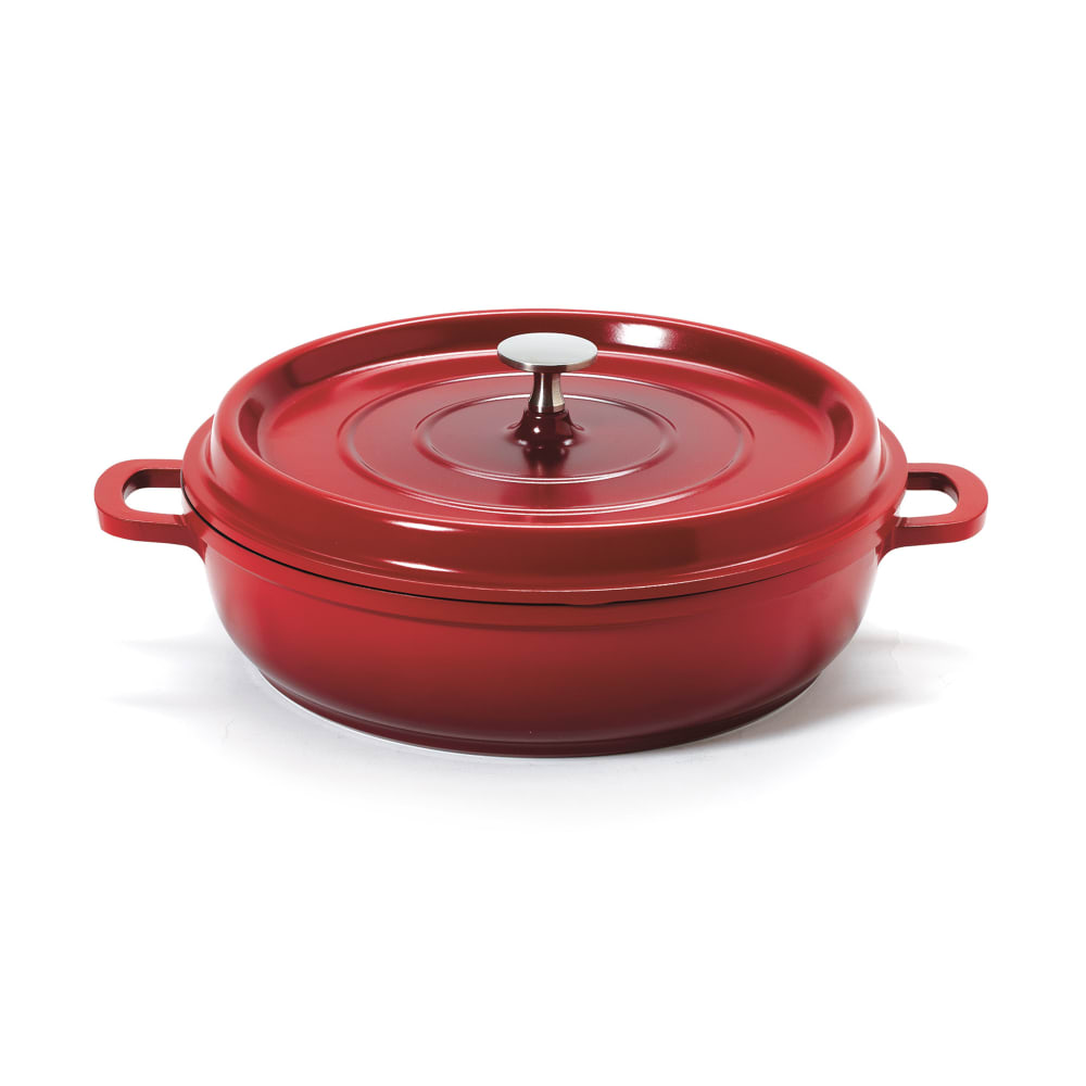 GET 3 qt Ceramic Coated Aluminum Braising Pan, Red (CA-005-R/BK/CC)