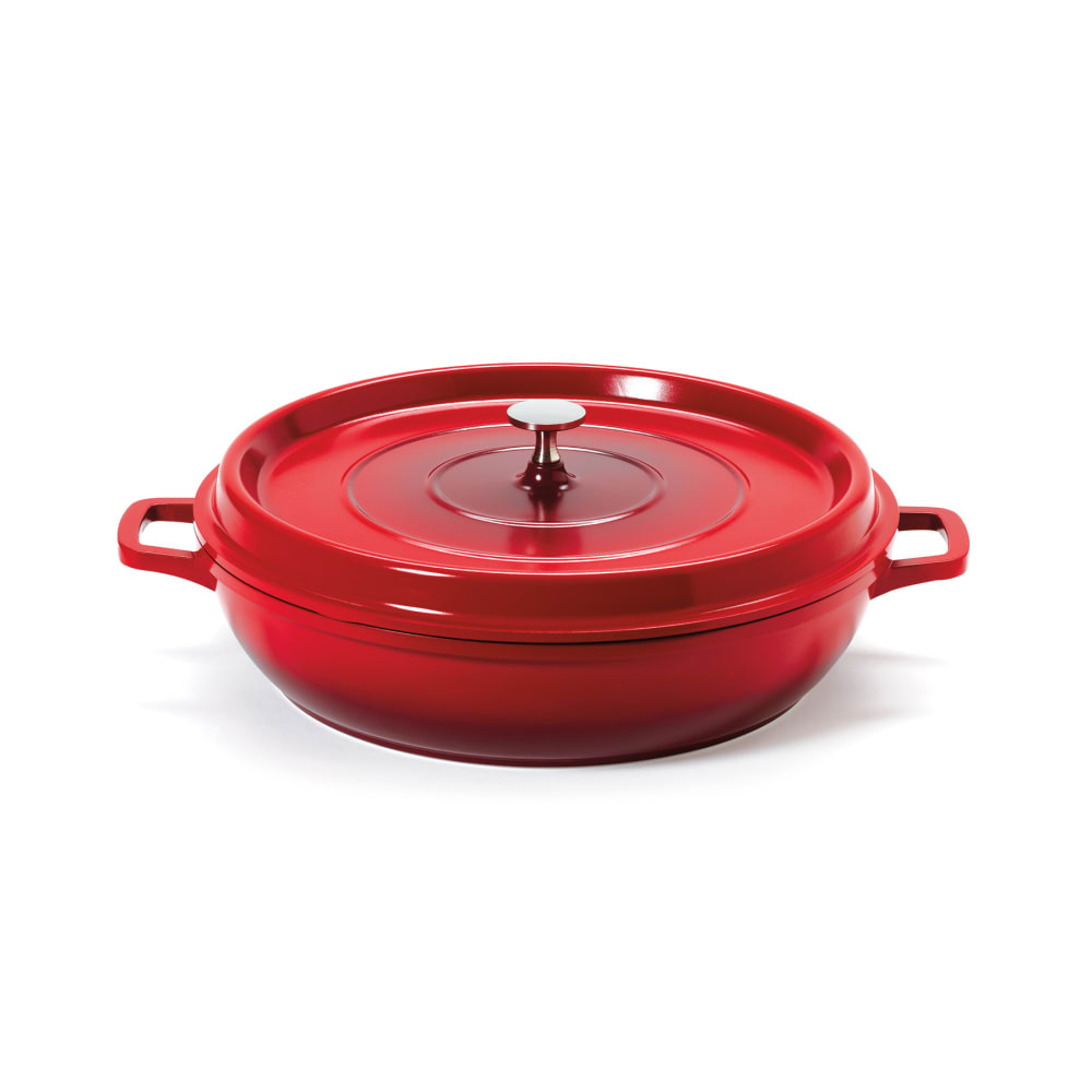 GET 7 1/2 qt Ceramic Coated Aluminum Braising Pan, Red (CA-015-R/BK/CC)