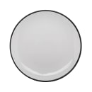 GET 11" Round Melamine Dinner Plate, White w/ Black Trim (CS-1100-W/BK) thumbnail 2