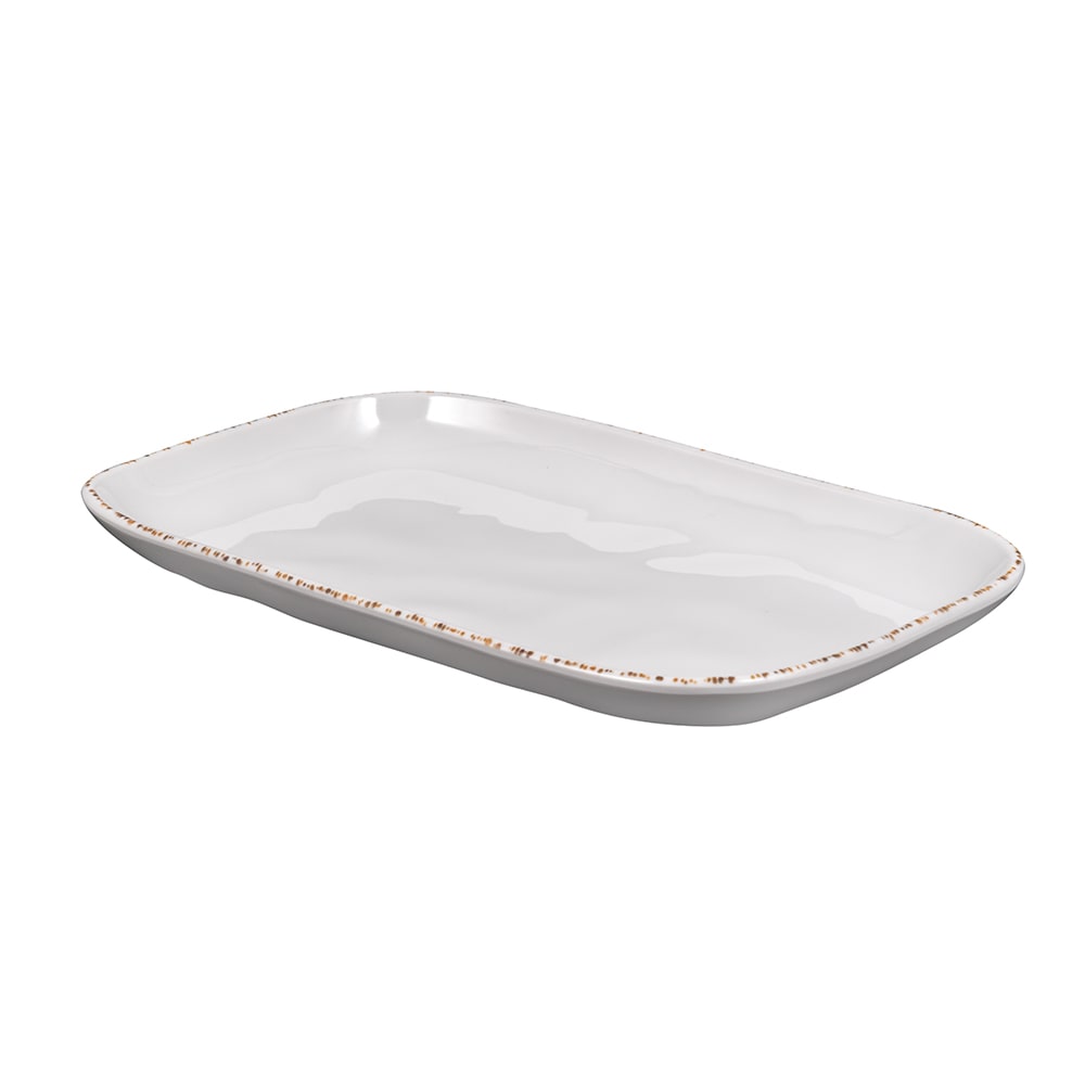 GET 12" x 7 1/2" Rectangular Urban Mill Platter - Melamine, White (CS-117-UM)