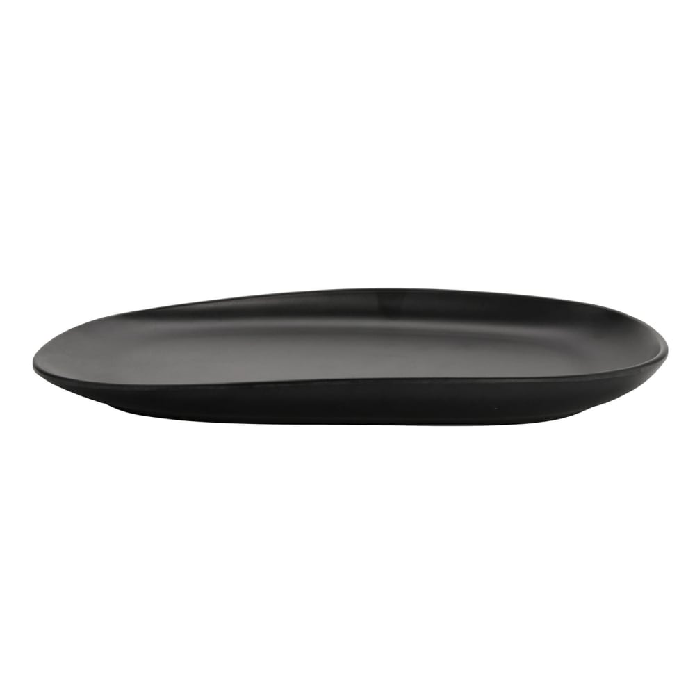 GET 12" x 7 1/2" Oval Riverstone Dinner Plate - Melamine, Dark Gray (CS-1275-DG)