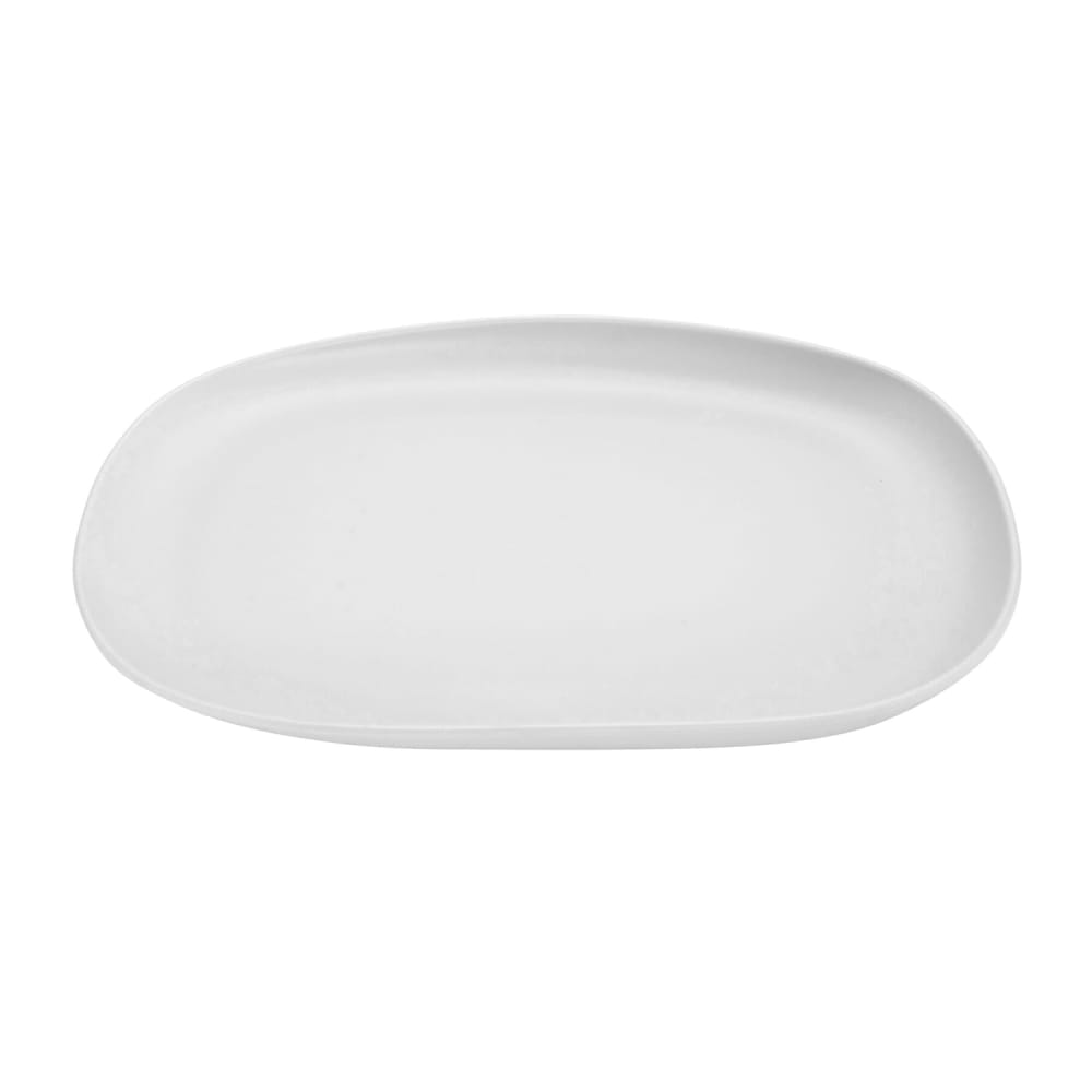 GET 12" x 7 1/2" Oval Riverstone Dinner Plate - Melamine, White (CS-1275-W)