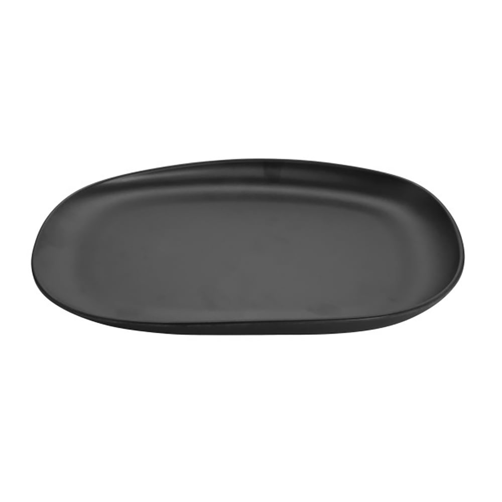 GET 14" x 10" Oval Riverstone Platter - Melamine, Dark Gray (CS-1410-DG)
