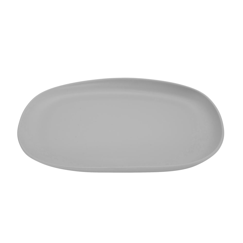 GET 14" x 10" Oval Riverstone Platter - Melamine, Light Gray (CS-1410-LG)