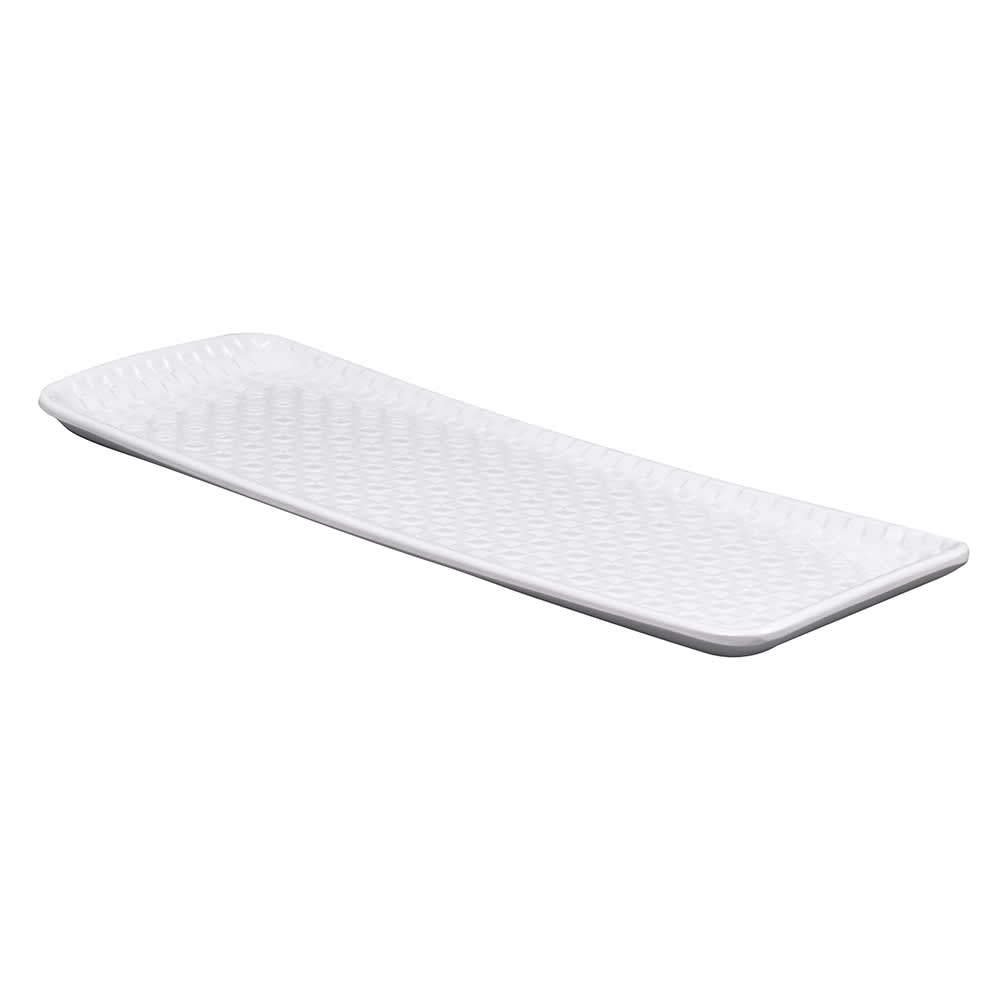 GET 14" x 5" Rectangular Coralline Platter - Melamine, White (CS-1450-CN-W)