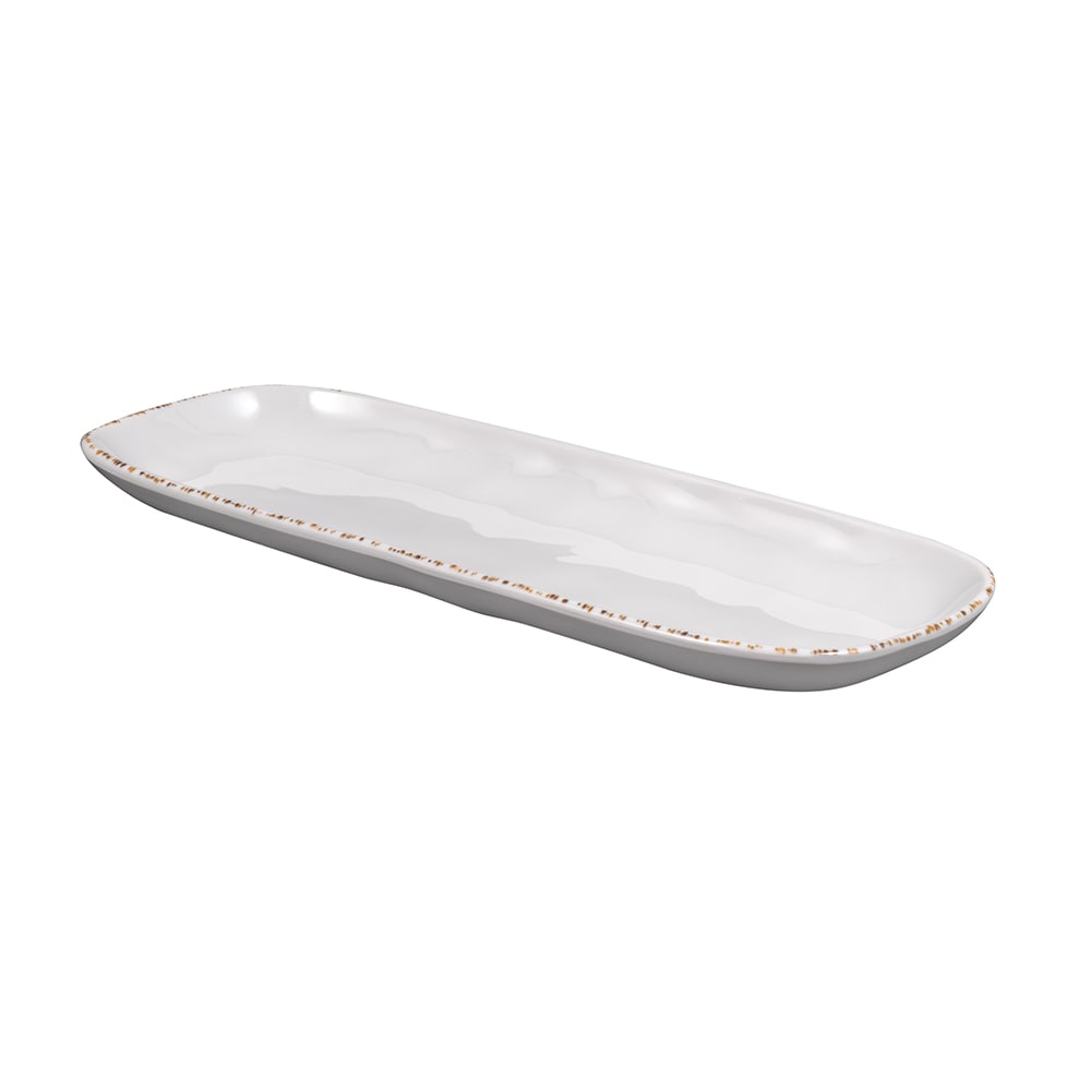 GET 14" x 5 1/2" Rectangular Urban Mill Platter - Melamine, Cream (CS-146-UM)