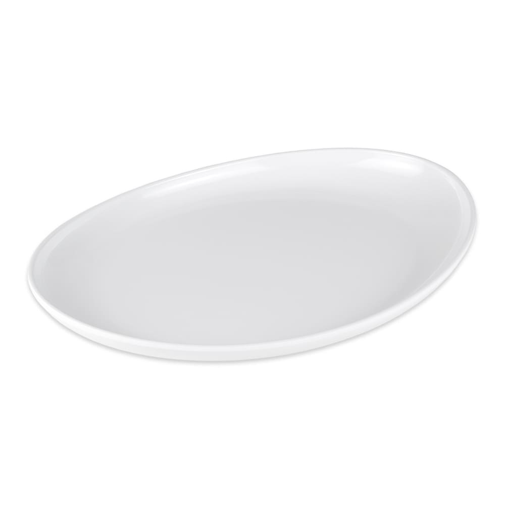 GET 13 1/4" x 9 1/2" Oval Siciliano Platter - Melamine, White (CS-6112-W)