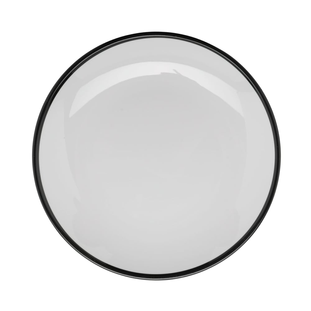 GET 8" Round Melamine Bread/Side Dish Plate, White w/Black Trim (CS-800-W/BK)