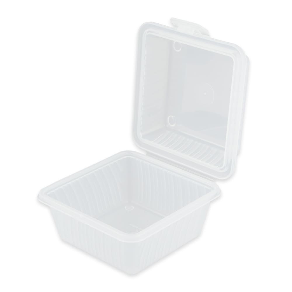 GET 4 3/4" Square To Go Food Container, Polypropylene, Clear (EC-08-1-CL)