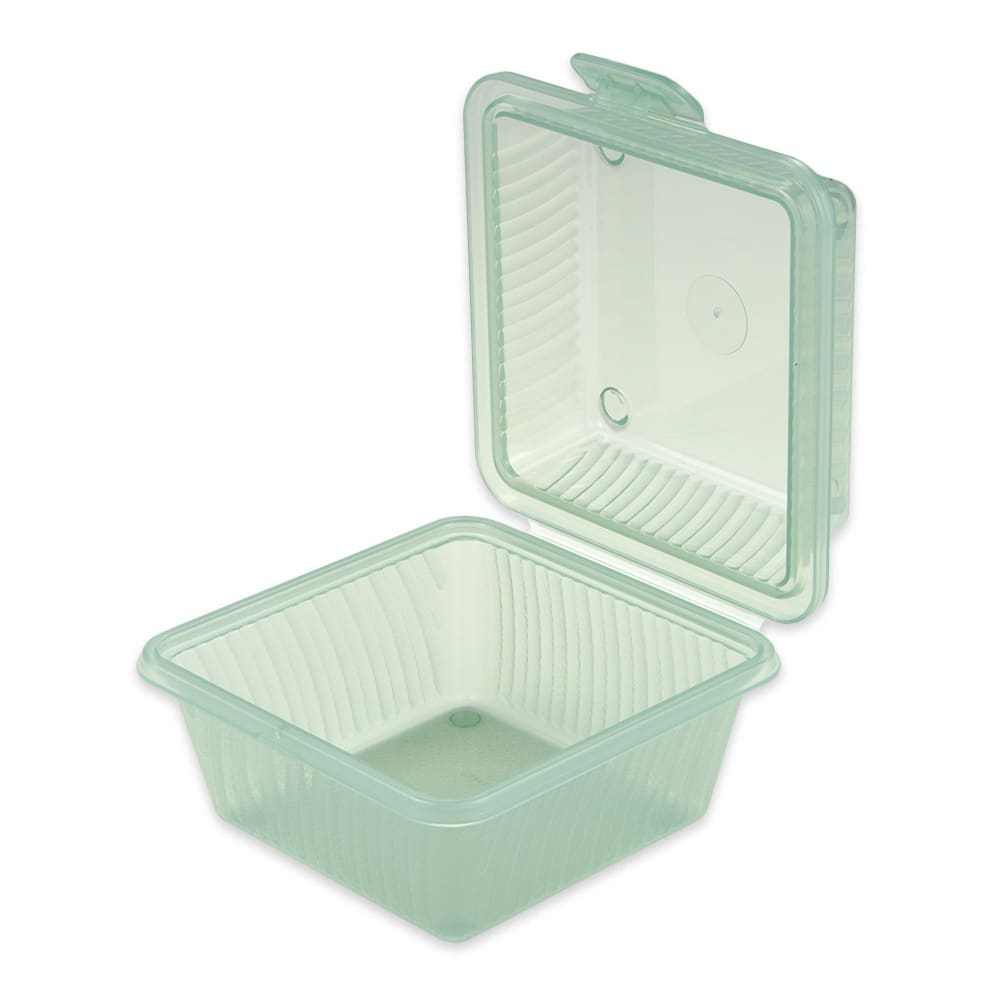 GET 4 3/4" Square To Go Food Container, Polypropylene, Jade (EC-08-1-JA)